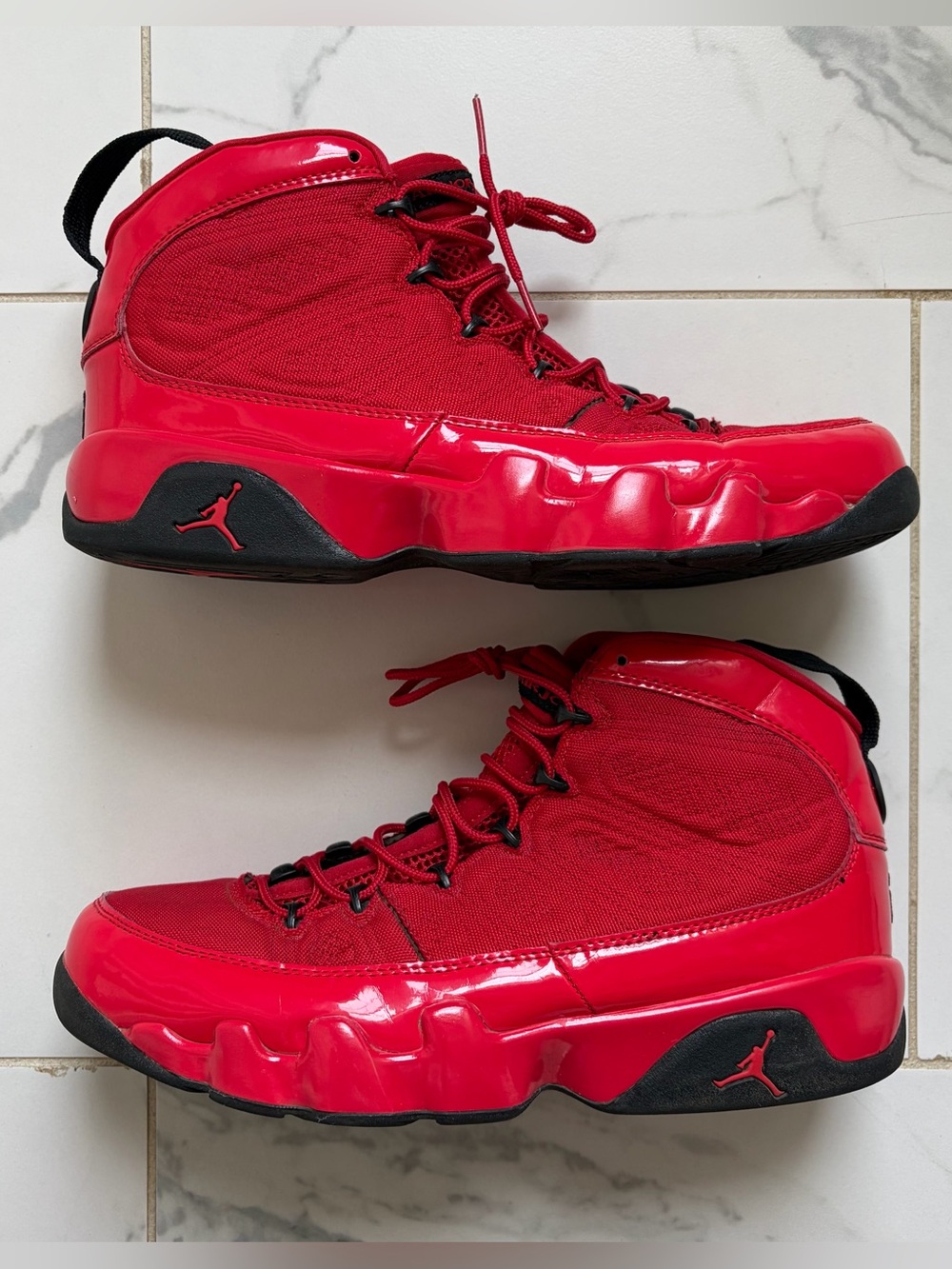 Jordan 9 Retro Chile Red Black Mens Size 10 Used